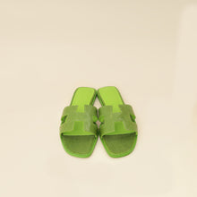 Hermes Vert Absinthe Lizard Oran Sandals 39