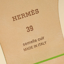 Hermes Vert Absinthe Lizard Oran Sandals 39
