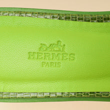 Hermes Vert Absinthe Lizard Oran Sandals 39