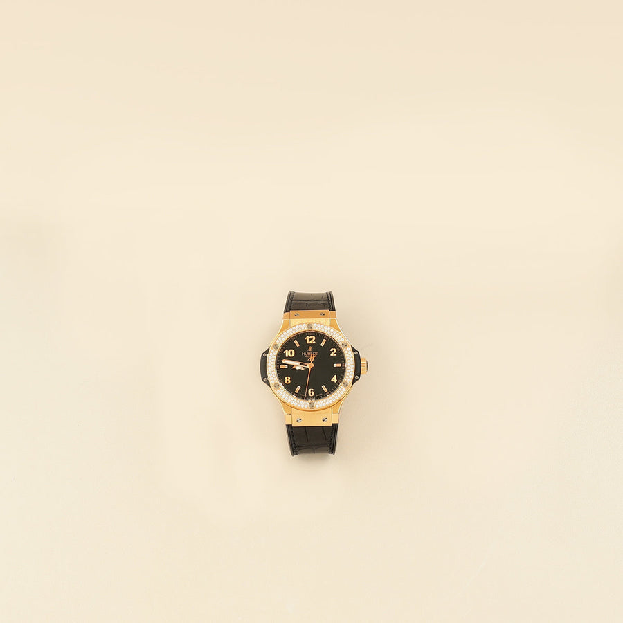 Hublot 18K Rose Gold Diamond Big Bang Quartz 38mm Watch
