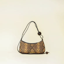 Jacquemus Dark Brown Le Bisou Perle Python-Embossed Shoulder Bag