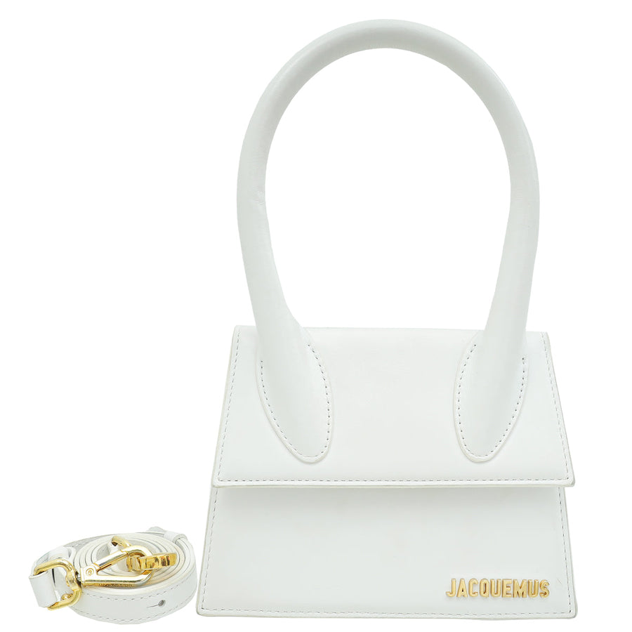 Jacquemus White Le Chiquito Moyen Top Handle Bag