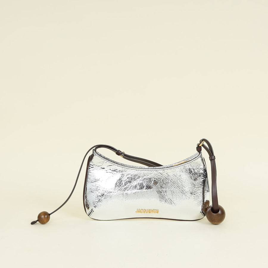 Jacquemus Bicolor Le Bisou Perle Metallic Shoulder Bag