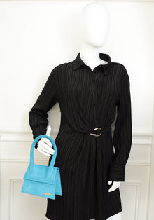 Jacquemus Turquoise Suede Le Chiquito Moyen Bag