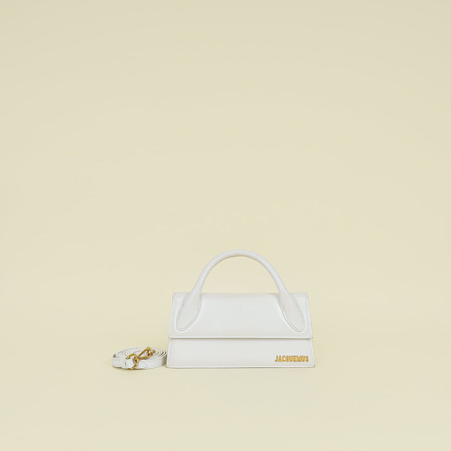 Jacquemus White Le Chiquito Long Top-Handle Bag