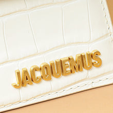 Jacquemus White Croco Embossed Chiquito Medium Bag