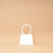 Jacquemus White Croco Embossed Chiquito Medium Bag