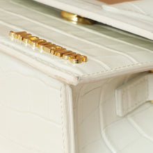 Jacquemus White Croco Embossed Chiquito Medium Bag