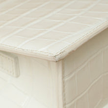 Jacquemus White Croco Embossed Chiquito Medium Bag