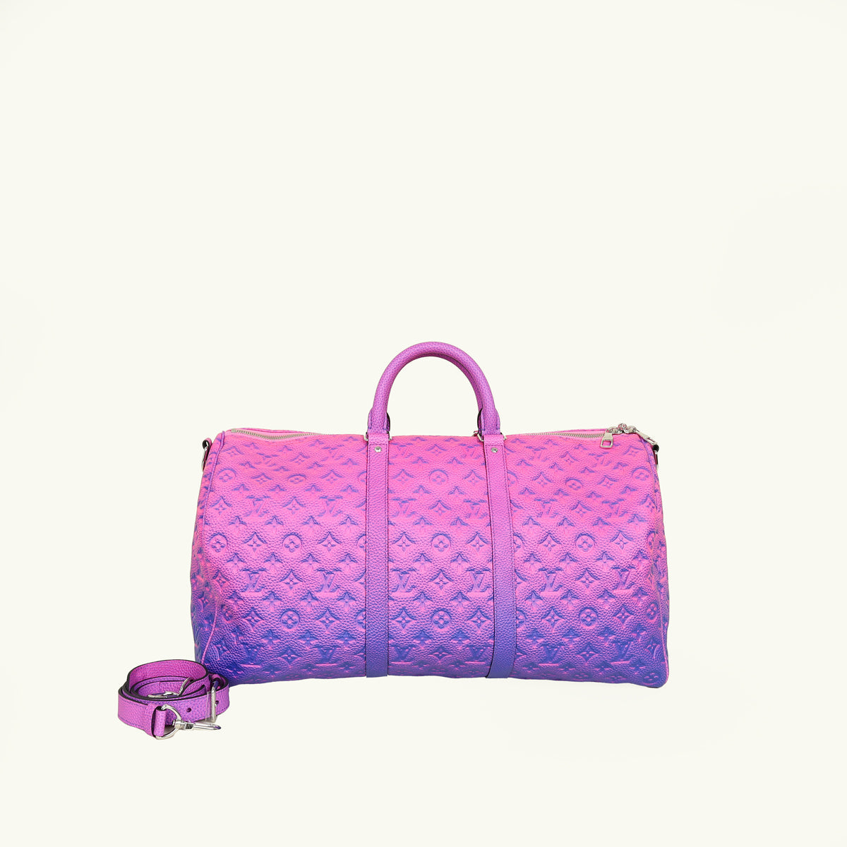 Louis Vuitton Bicolor Virgil Abloh Monogram Illusion Keepall Bandouliere 50 Bag
