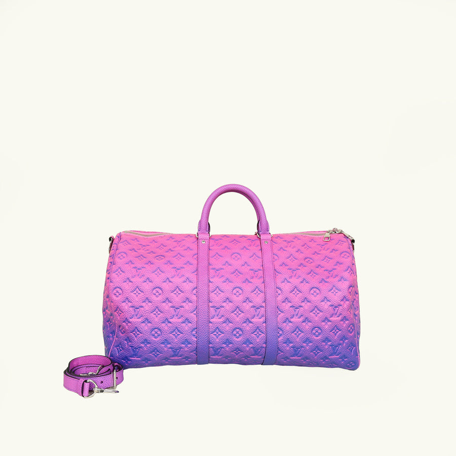 Louis Vuitton Bicolor Virgil Abloh Monogram Illusion Keepall Bandouliere 50 Bag