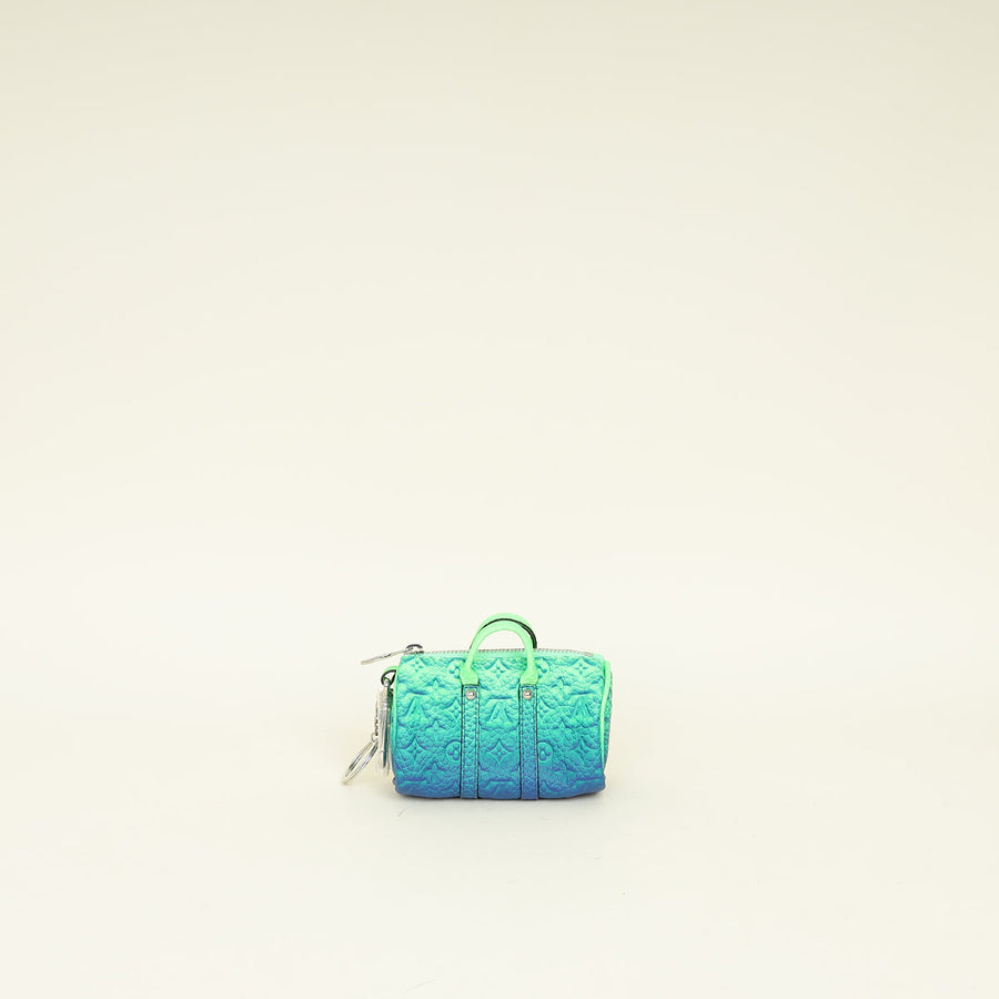 Louis Vuitton Ombre Green Blue Mini Keepall Earphones Pouch