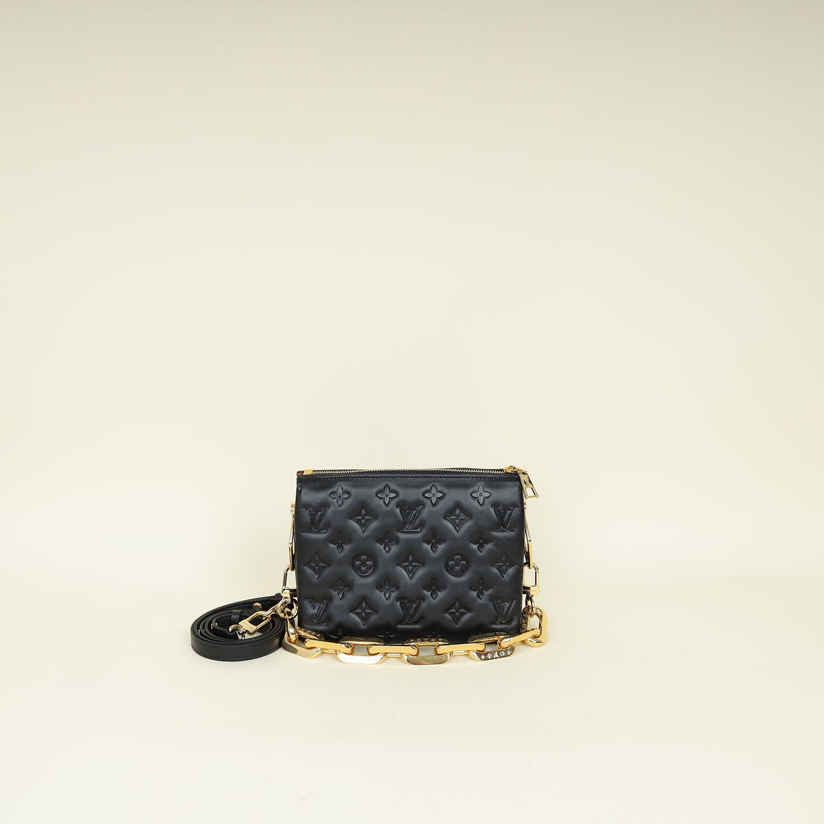 Louis Vuitton Black Monogram Embossed Coussin BB Bag