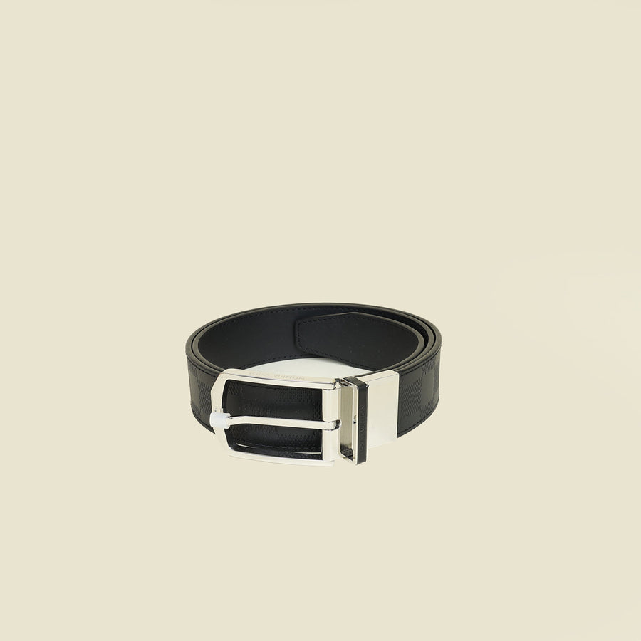 Louis Vuitton Black Embossed Damier Slender Reversible 35mm Belt 36