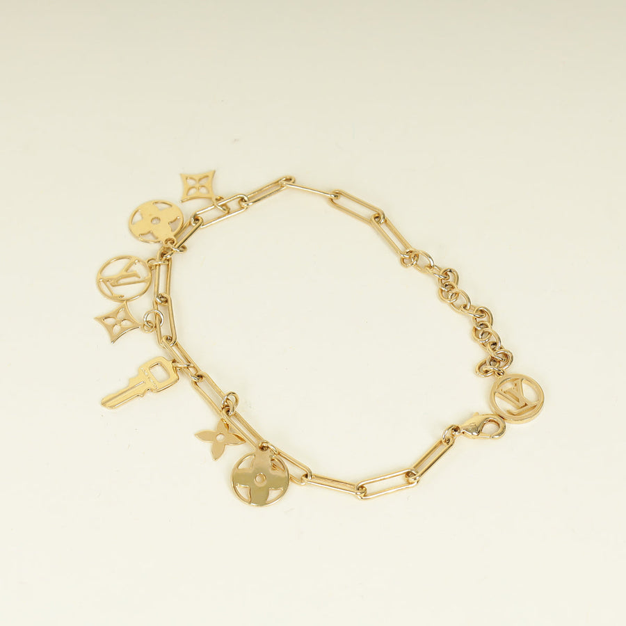 Louis Vuitton Gold Sweet Monogram Charm Bracelet