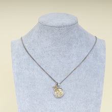 Louis Vuitton Silver Gold Round Rotating Pendant Necklace