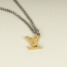 Louis Vuitton Silver Gold Round Rotating Pendant Necklace