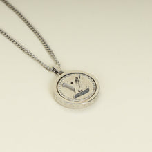 Louis Vuitton Silver Gold Round Rotating Pendant Necklace