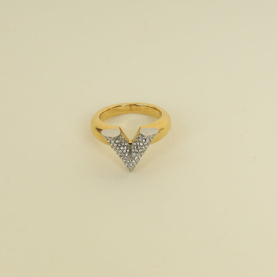 Louis Vuitton Gold/Silver Essential V Ring 56