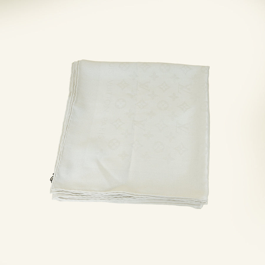 Louis Vuitton White Evermore Shawl