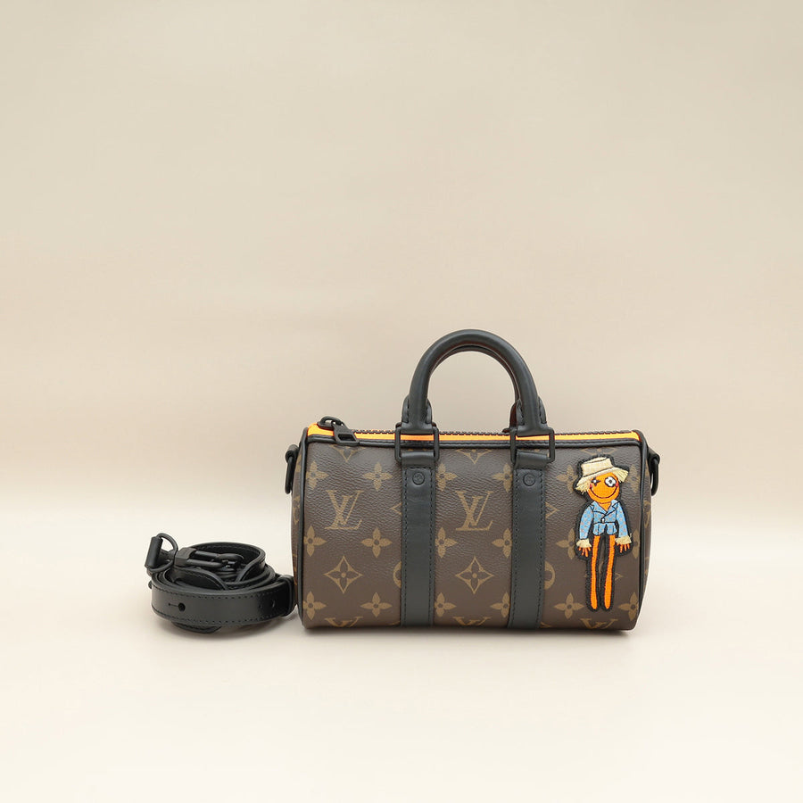 Louis Vuitton Monogram Black Macassar Keepall XS Zoom With Friends Bag