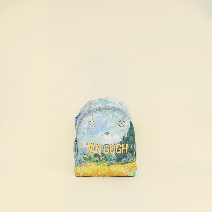 Louis Vuitton Periwinkle Multicolor x Jeff Koons Masters Van Gogh Palm Springs Backpack Bag