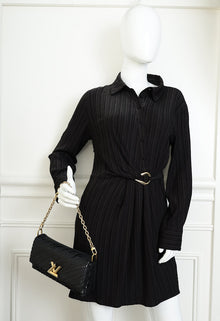 Louis Vuitton Black Sequins Embroidered Twist East West Shoulder Bag