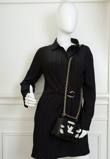 Louis Vuitton Black Lizard & Crystal Mini Twist Shoulder Bag