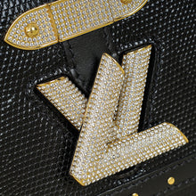 Louis Vuitton Black Lizard & Crystal Mini Twist Shoulder Bag