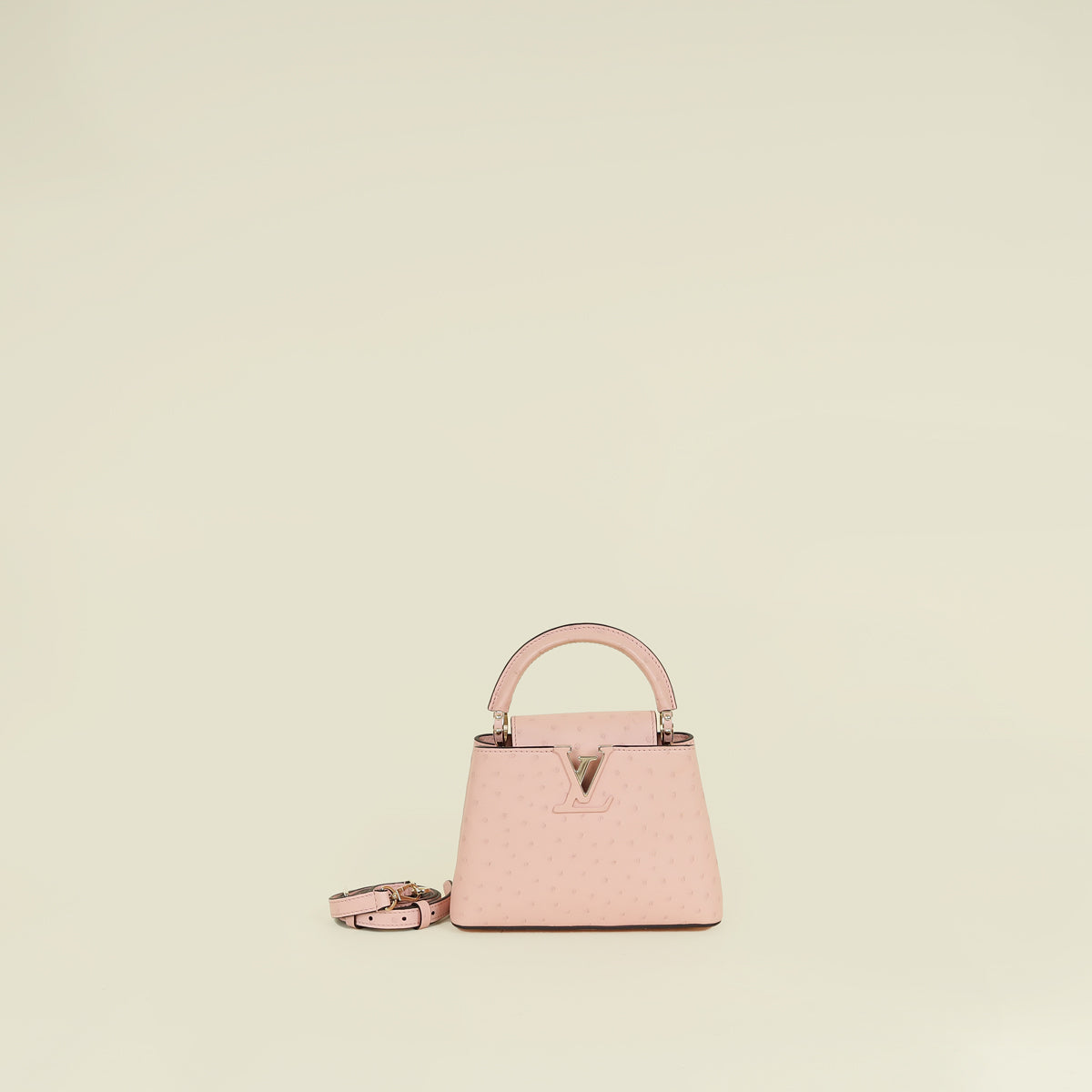 Louis Vuitton Pink Ostrich Mini Capucines Bag
