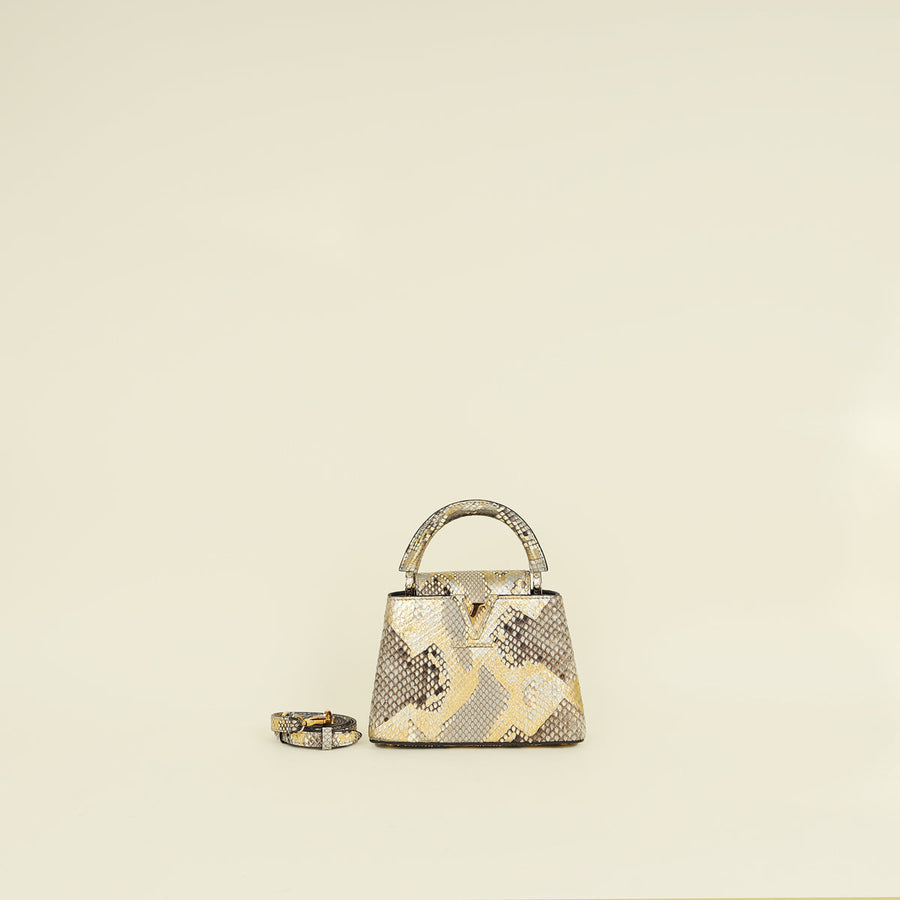 Louis Vuitton Bicolor Python Mini Capucines Bag