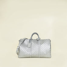 Louis Vuitton Metallic Silver Virgil Abloh Damier Glitter Keepall Bandouliere 50 Bag