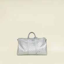 Louis Vuitton Metallic Silver Virgil Abloh Damier Glitter Keepall Bandouliere 50 Bag