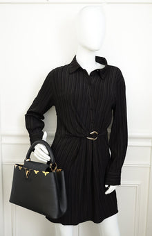 Louis Vuitton Black Capucines Flower Edges MM Bag