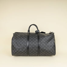 Louis Vuitton Monogram Eclipse Keepall Bandouliere 55 Bag W/ MO Initials