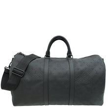 Louis Vuitton Matte Black Monogram Shadow Keepall Bandouliere 50 Bag