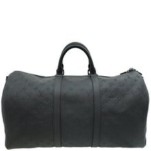 Louis Vuitton Matte Black Monogram Shadow Keepall Bandouliere 50 Bag