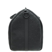 Louis Vuitton Matte Black Monogram Shadow Keepall Bandouliere 50 Bag