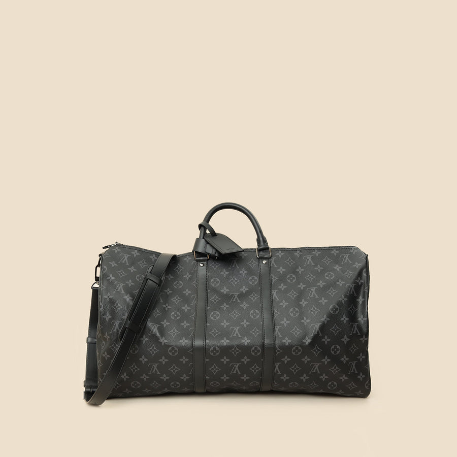Louis Vuitton Monogram Eclipse Keepall Bandouliere 55 Bag