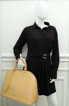 Louis Vuitton Beige Monogram Vernis Alma GM Bag