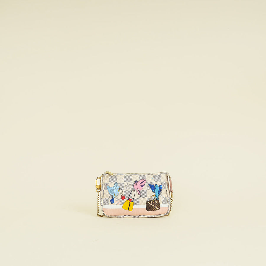 Louis Vuitton Damier Azur Multicolor 2018 Christmas Animation Mini Pochette Accessoires