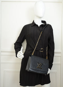 Louis Vuitton Noir Quilted LV Twist MM Bag