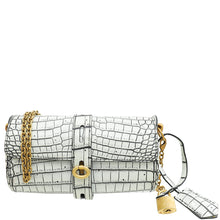 Louis Vuitton Vintage White Crocodile Chain Glasses Case
