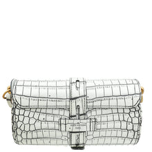 Louis Vuitton Vintage White Crocodile Chain Glasses Case
