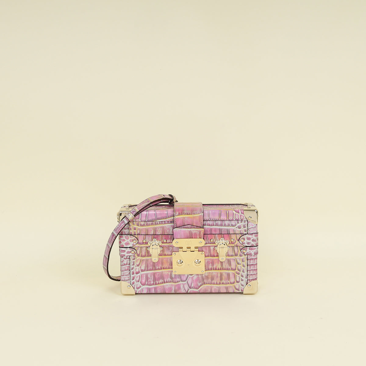 Louis Vuitton Metallic Bicolor Alligator Petite Malle Bag