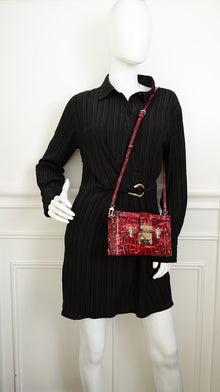 Louis Vuitton Red Shiny Alligator Petite Malle Bag