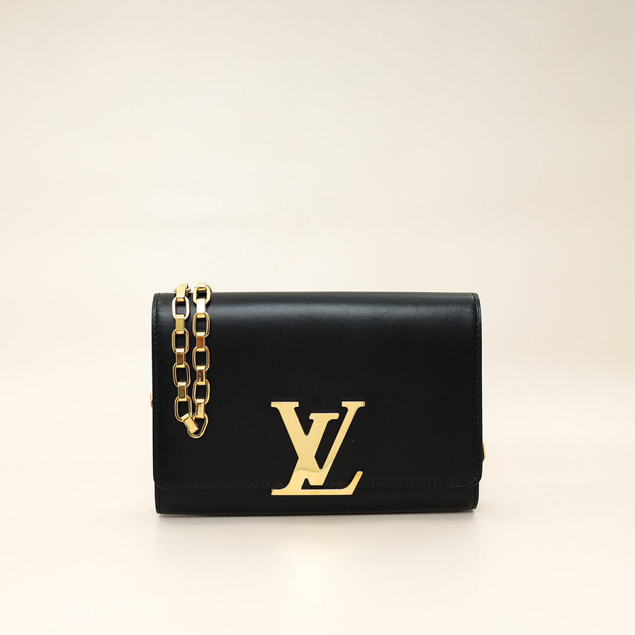 Louis Vuitton Black Louise Matte Chain Clutch