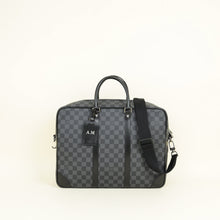 Louis Vuitton Black Damier Graphite Porte Documents Voyage Briefcase w/ Initials A.Mg