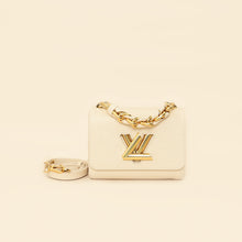 Louis Vuitton Quartz White Twist PM Bag W/ Braided Leather Chain Top Handle