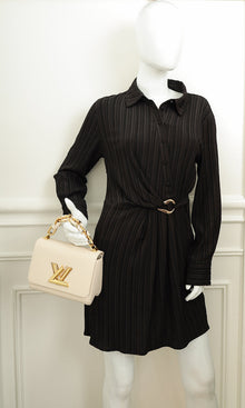 Louis Vuitton Quartz White Twist PM Bag W/ Braided Leather Chain Top Handle